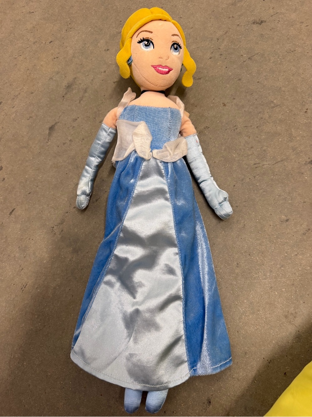 Disney Blue Princess Plush Doll with Yellow Hair